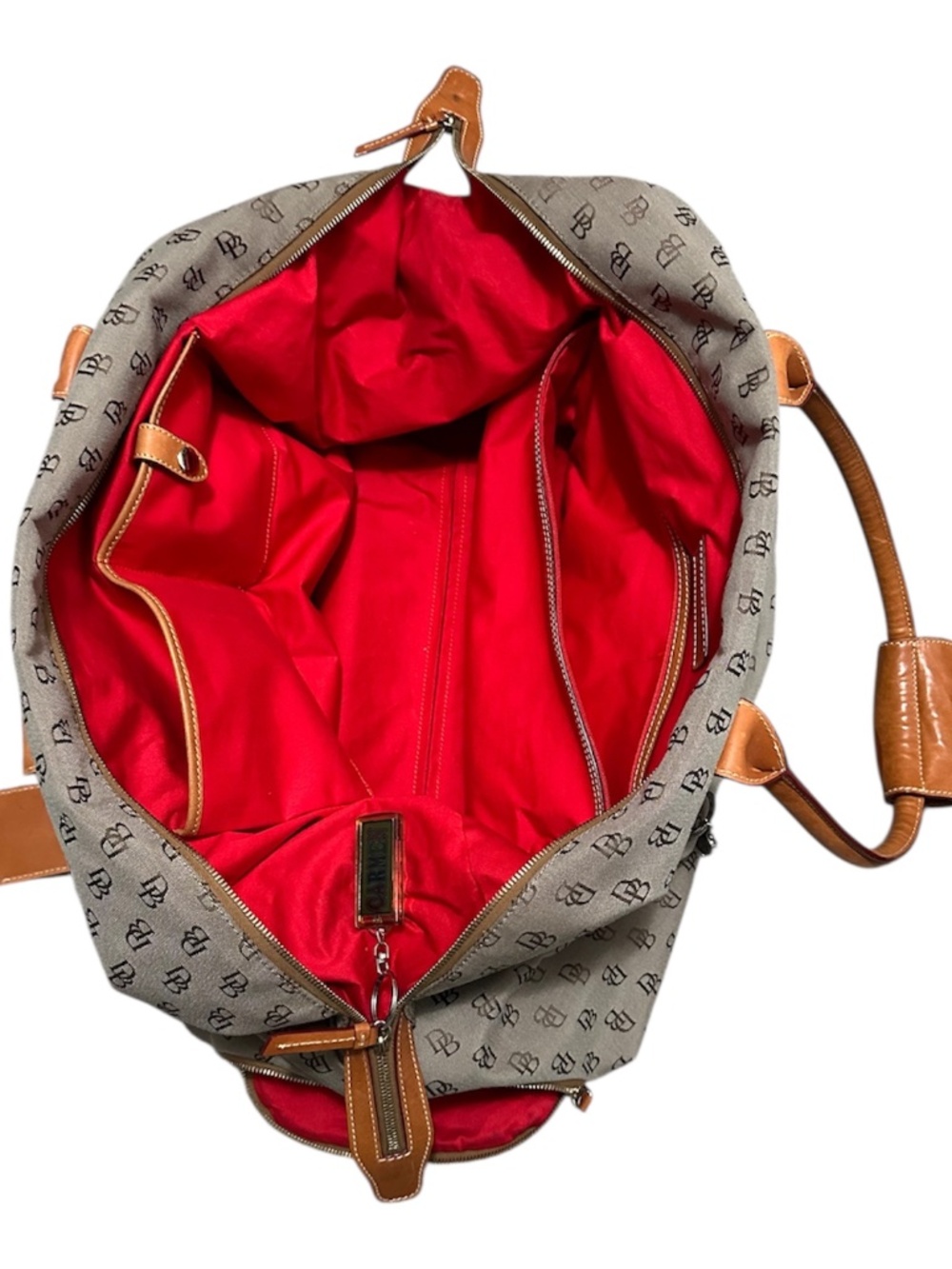 Dooney & Bourke Monogram Rolling Duffel Bag – Travel Luggage w/ Leather Trim - Picture 8 of 8